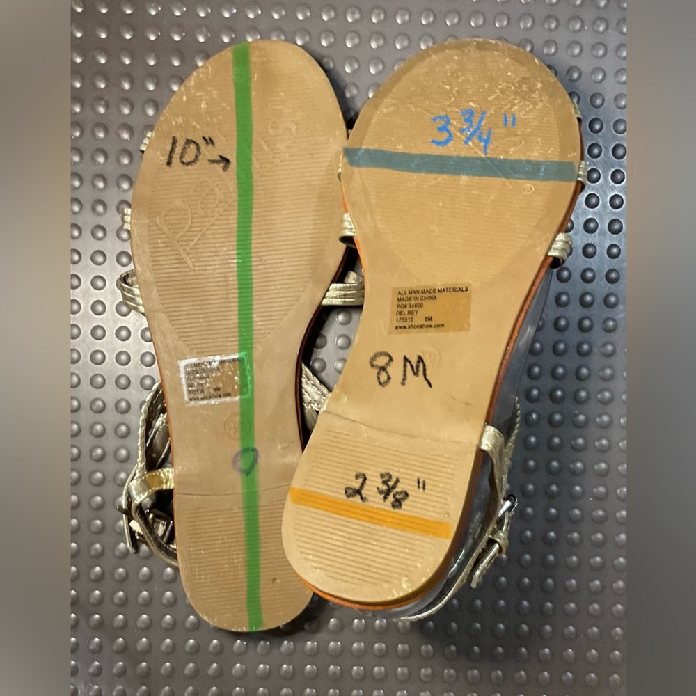 Palms Size 8 M Golden Braided Flats Women’s Sandals VGC - Picture 10 of 11